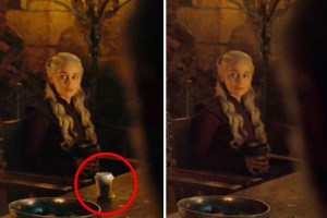 Dany with her coffee and without her coffee