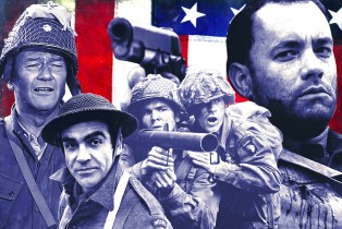 COLLAGE OF Saving Private Ryan Band of Brothers and The Longest Day