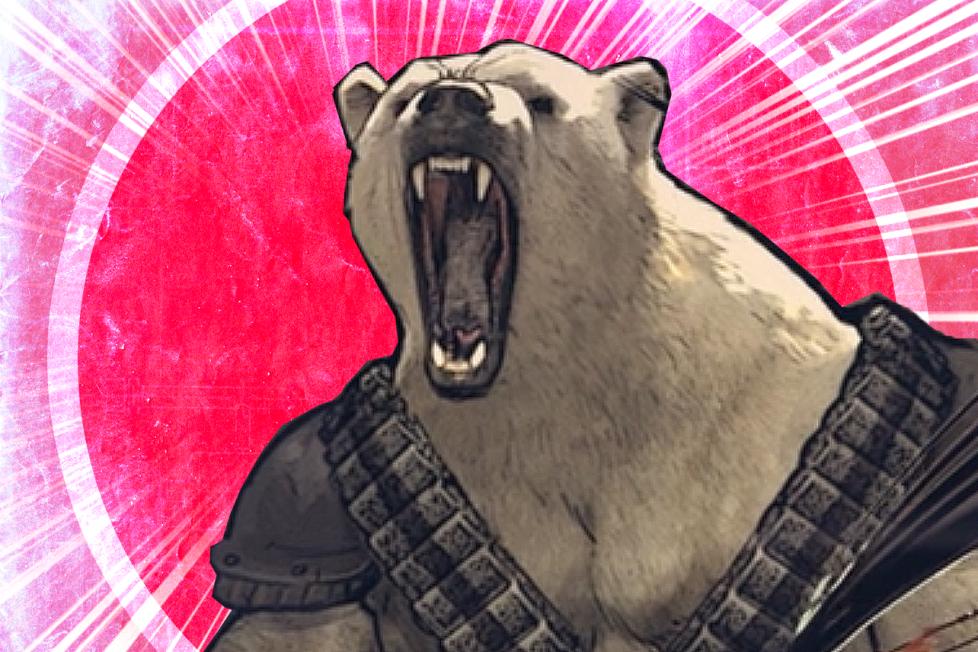 photo illustration of the polar bear fighter from striking vipers