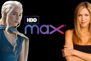 Dany and Racheal on either side of the HBO MAX logo