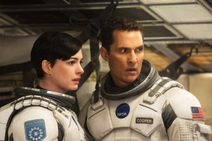 INTERSTELLAR, from left: Anne Hathaway, Matthew McConaughey,