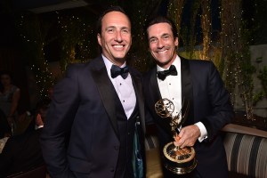Charlie Collier and Jon Hamm at the Emmys