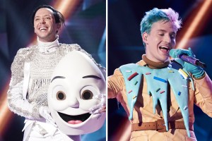 Johnny Weir as The Egg and Ninja as The Ice Cream on The Masked Singer