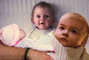 collage of Servant baby, Renesme from Twilight, and the baby from American Sniper