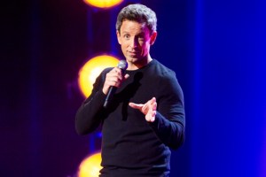 Seth Meyers performing stand-up