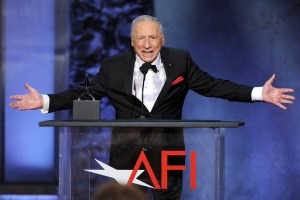 HOLLYWOOD, CA - JUNE 06: Honoree Mel Brooks speaks onstage during the 41st AFI Life Achievement Award Honoring Mel Brooks at Dolby Theatre on June 6, 2013 in Hollywood, California. Special Broadcast will air Saturday, June 15 at 9:00 P.M. ET/PT on TNT and Wednesday, July 24 on TCM as part of an All-Night Tribute to Brooks. (Photo by Kevin Winter/Getty Images)