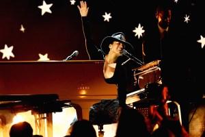 Alicia Keys performing at the Grammys