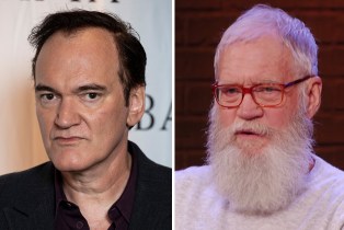 Quentin Tarantino looking angry; David Letterman on Desus & Mero