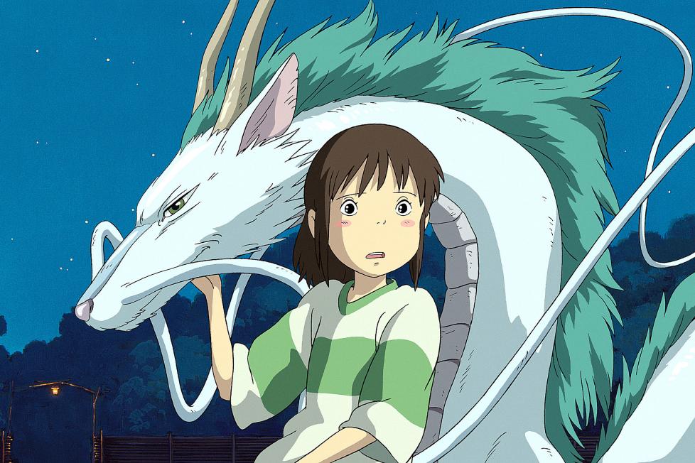 SPIRITED AWAY, (aka SEN TO CHIHIRO NO KAMIKAKUSHI), Haku (in dragon form), Chihiro, 2001. (c) Walt D