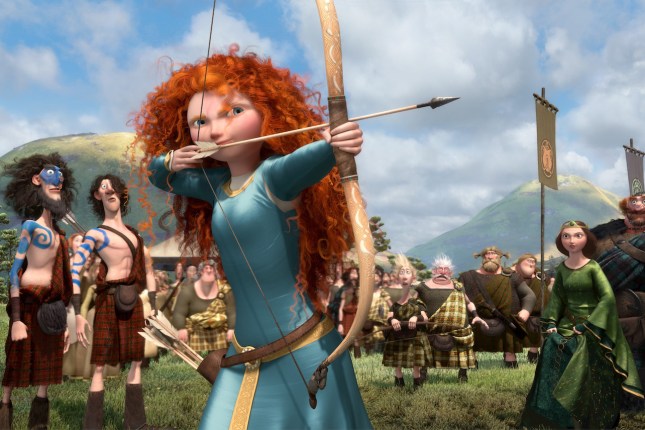 BRAVE, from left: Lord Macintosh (voice: Craig Ferguson), Young Macintosh, Merida (voice: Kelly Macd