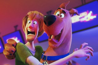 SCOOB!, from left: Shaggy (voice: Will Forte), Scooby-Doo (voice: Frank Welker),