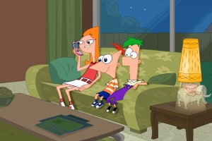 PHINEAS AND FERB, (from left): Candace Flynn, Phineas Flynn, Ferb Fletcher, 'Blackout!', (Season 3, airs March 1, 2012), 2007-. photo: © Disney XD Channel / Courtesy: Everett Collection