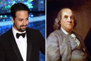 Lin Manuel Miranda and Ben Franklin