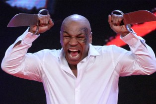 Mike Tyson with knives