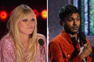 Heidi Klum and comedian Usama Siddiquee on AGT