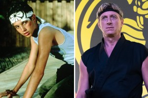Side-by-side of Ralph Macchio in The Karate Kid and William Zabka in Cobra Kai