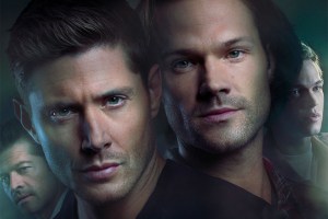 Supernatural -- Image Number: SN_1080x1350_200dpi.jpg -- Pictured (L-R): Misha Collins as Castiel, Jensen Ackles as Dean, Jared Padalecki as Sam and Alexander Calvert as Jack -- Photo: Brendan Meadows/The CW -- © 2020 The CW Network, LLC. All Rights Reserved.