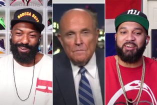 Desus and Mero with Rudy Giuliani in the middle