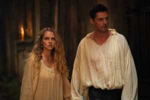 Teresa Palmer and Matthew Goode arriving in 1590 in A Discovery of Witches Season 2