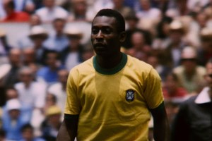 Pele plays for the Brazilian national team