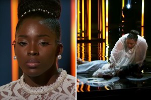 American Idol contestant Funke Lagoke; Funke collapses