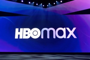 HBO Max logo on a blue and purple background.