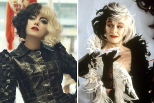 Glenn Close and Emma Stone in Cruella side by side