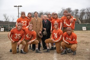 12 MIGHTY ORPHANS, (aka TWELVE MIGHTY ORPHANS), back row from left: Preston Porter, Woodrow Luttrell, Sampley Barinaga, Jacob Lofland; middle from left: Levi Dylan, Luke Wilson, Martin Sheen, Manuel Tapia, Austin Shook, Michael Gohlke; front from left: Slade Monroe, Jake Austin Walker, Bailey Roberts, Tyler Silva, 2021. ph: Laura Wilson / © Sony Pictures Classics / courtesy Everett Collection