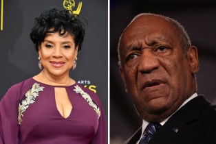 Phylicia Rashad and Bill Cosby split image