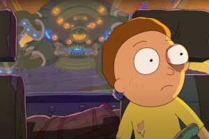 Morty and a giant monster in 'Rick and Morty'