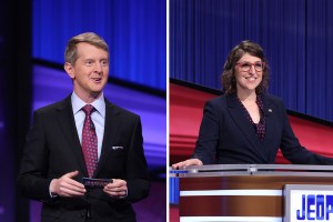 Ken Jennings and Mayim Bialik