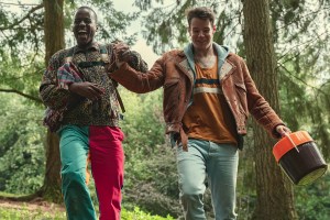 Sex Education Season 3. Ncuti Gatwa as Eric Effiong, Connor Swindells as Adam Groff in Episode 2 of Sex Education Season 3. Cr. Sam Taylor/NETFLIX © 2020