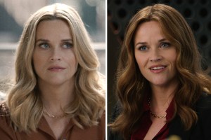 Side-by-side of Reese Witherspoon's look changing from Season 1 to Season 2 of The Morning Show