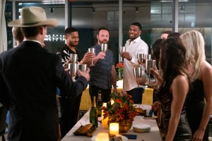 The Ultimatum. (L to R) Randall Griffin, Hunter Parr, Isaiah Wilson in season 1 of The Ultimatum. Cr. Jody Domingue/Netflix © 2022