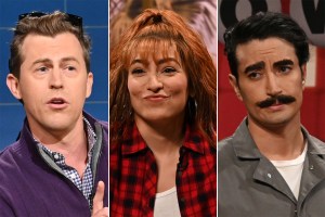 Alex Moffat, Melissa Villaseñor and Aristotle Athari on SNL