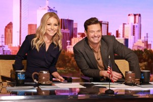 Kelly Ripa and Ryan Seacrest on Live with Kelly and Ryan