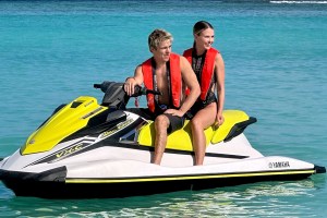 Love In the Maldives - Rae and Jared on jet ski