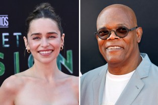 Emilia Clarke and Samuel L. Jackson