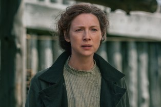 Claire looking upset in 'Outlander'