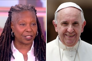 Whoopi Goldberg and Pope Francis