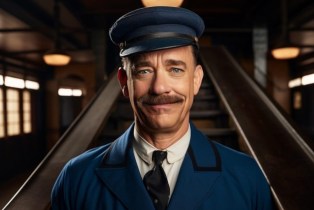 Tom Hanks in the fake poster for 'The Christmas Express'