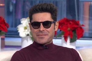 Zac Efron wearing sunglasses on 'The Today Show'