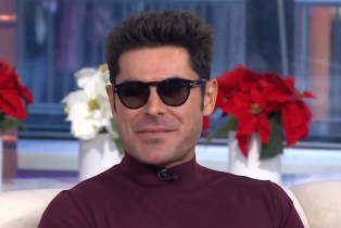 Zac Efron wearing sunglasses on 'The Today Show'