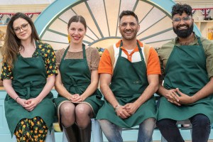Lottie, Manon, Chigs, and Anthony on 'The Great British Baking Show: Holidays'