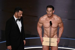 Jimmy Kimmel and John Cena at the 2024 Oscars
