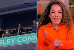 (left) Prince Will dancing at Taylor Swift concert (right) The View's Sunny dancing.