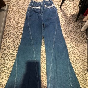 Flair wide legged jeans.