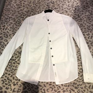 Rag & Bone tuxedo style white cotton shirt