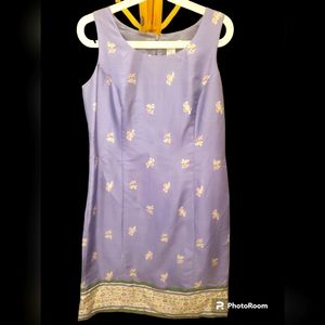 *Pure and simple silk floral lavender dress(NEW WITH DEFECT)