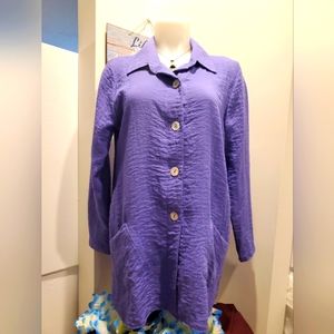 Peck and peck womens purple casual button down shirt jacket size m